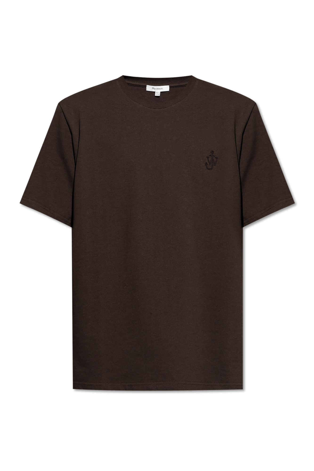 Brown T-shirt with embroidered logo JW Anderson - Vitkac AS